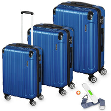 Afbeelding in Gallery-weergave laden, Yolo-deals - 3- Delige kofferset - met afneembare wielen - 360° draaibaar - geinteregreerd slot - Sienna - Diverse kleuren