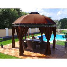 Afbeelding in Gallery-weergave laden, Yolo-deals - Tuin Prieel DeLuxe met LED verlichting - Solar - Rond - 350cm -UV bestendig - Diverse kleuren