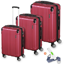 Afbeelding in Gallery-weergave laden, Yolo-deals - 3- Delige kofferset - met afneembare wielen - 360° draaibaar - geinteregreerd slot - Sienna - Diverse kleuren