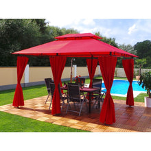 Afbeelding in Gallery-weergave laden, Yolo-deals - Tuin Prieel DeLuxe met LED verlichting - Solar - 3x4M - UV bestendig - Incl zijwanden - Diverse kleuren