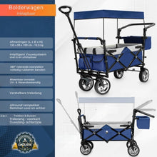 Afbeelding in Gallery-weergave laden, Yolo-deals - Opvouwbare Bolderkar met zonnedak - 125x55x105cm (LxBxH) - Belastbaar gewicht 80KG - 2 kleuren