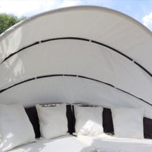 Afbeelding in Gallery-weergave laden, Yolo-deals - Polyrattan Lounge eiland met LED verlichting - Solar - 180/210 cm - Inclusief kussens - UV bestendig - Diverse kleuren