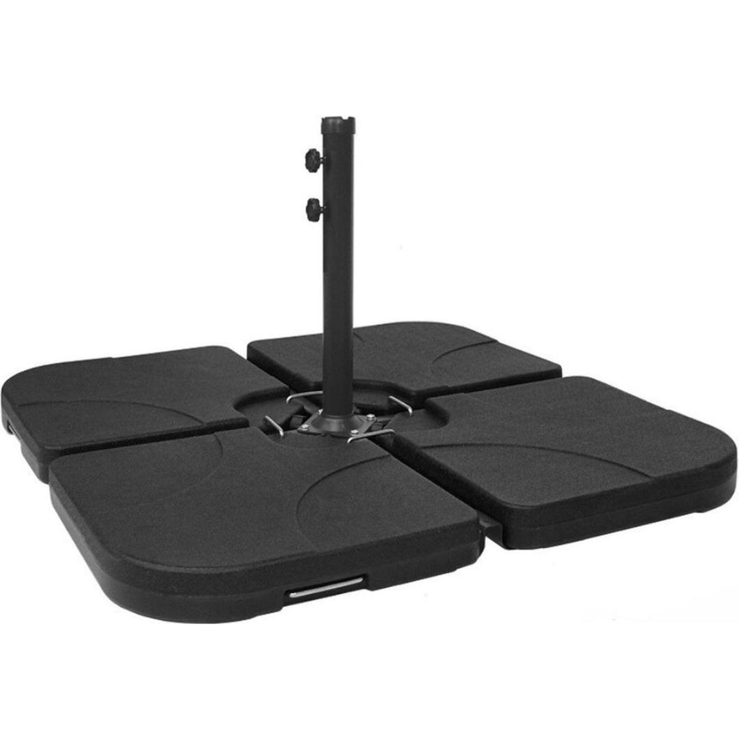 Yolo-deals - Parasolvoet tegels - 4 stuks - 50 x 50 x 8 cm - vulbaar met zand of water